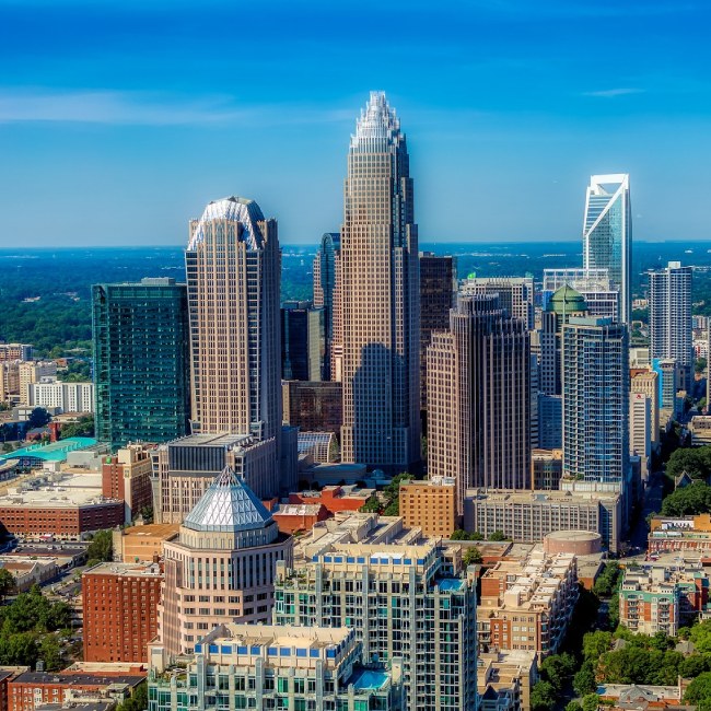 Moving to North Carolina (Aerial view of Charlotte, NC)