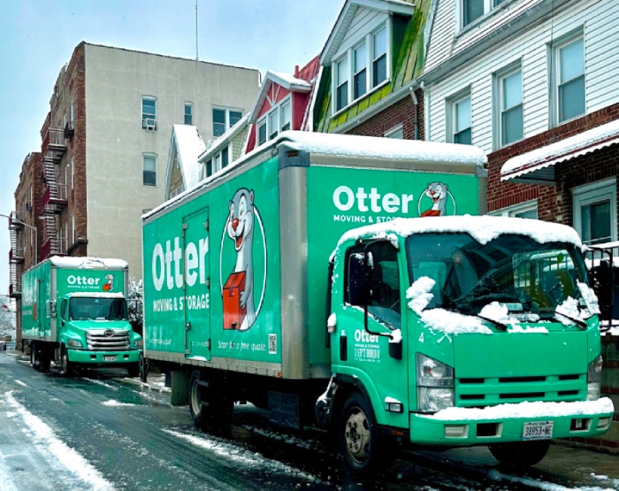 Otter Moving and Storage's trucks during a move in NYC